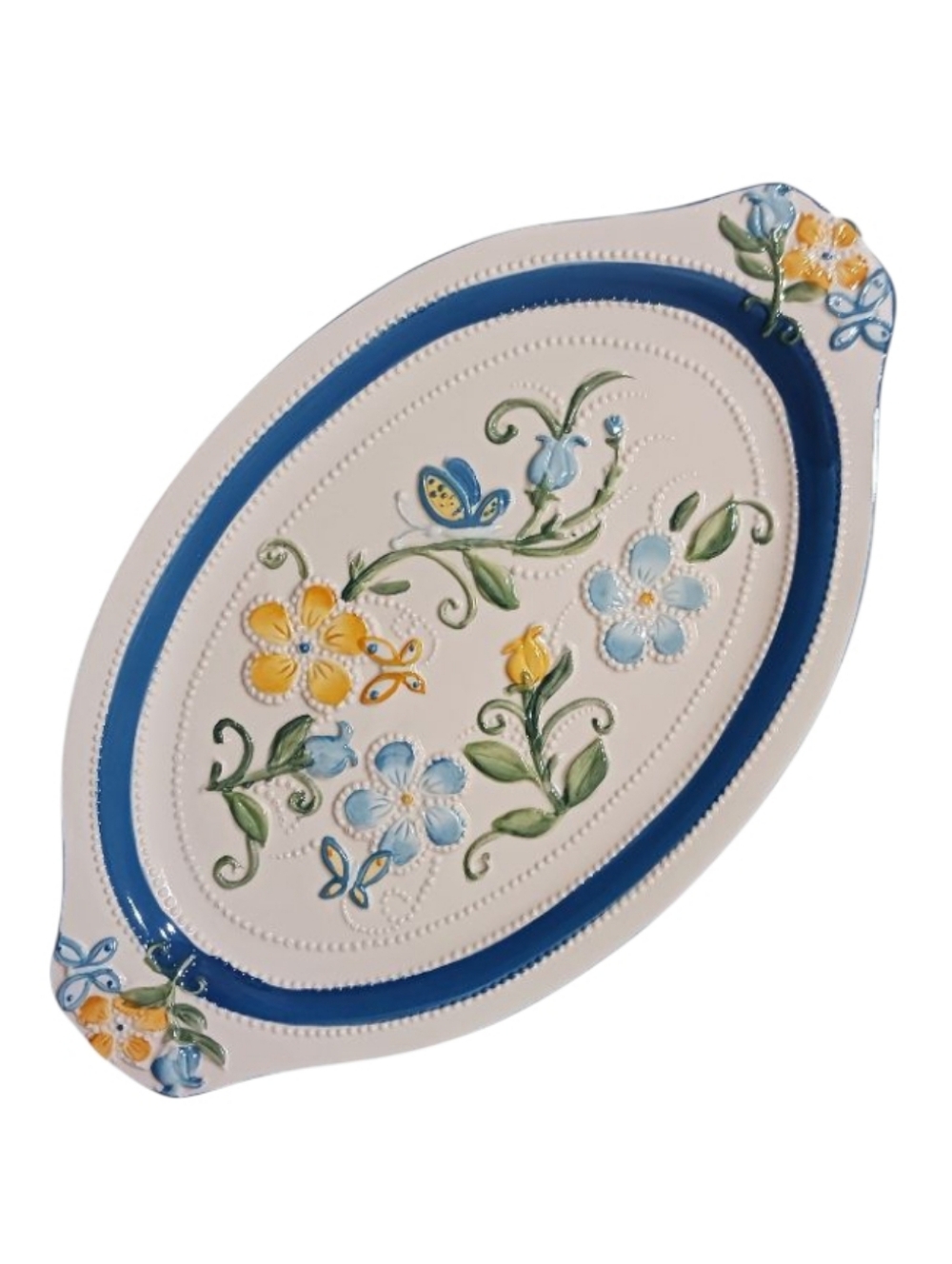 Temp-Tations By Tara Butterfly Garden Presentable Ovenware Tray Lid Platter